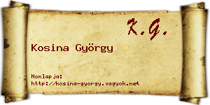 Kosina György névjegykártya