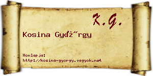 Kosina György névjegykártya