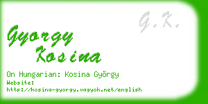 gyorgy kosina business card